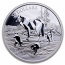 2024 RCM 2 oz Ag $30 Multifaceted Animal Family: Timber Wolves